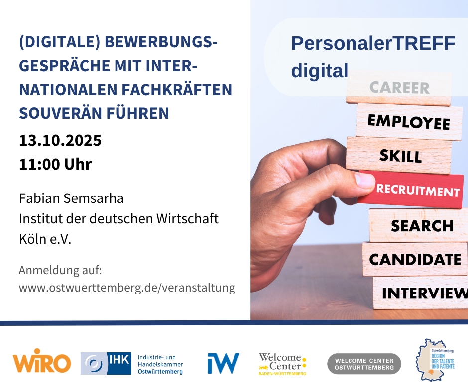 PersonalerTREFF digital „(Digitale) Bewerbungsgespräche mit internationalen Fachkräften souverän führen“