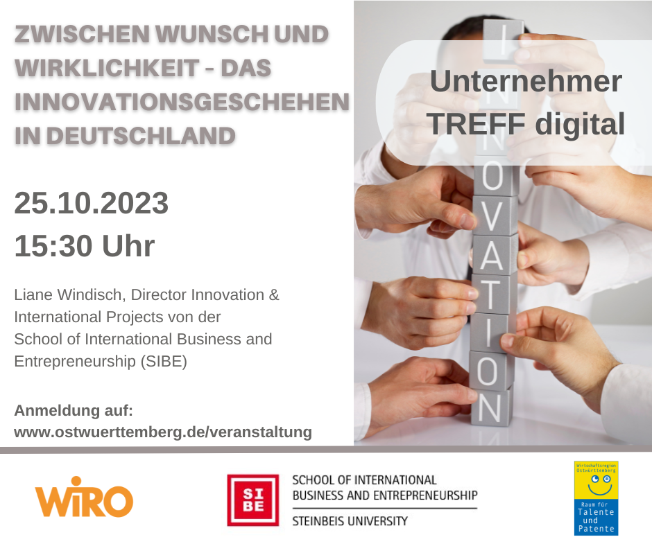 UnternehmerTREFF digital „Zwischen Wunsch und Wirklichkeit – Das Innovationsgeschehen in Deutschland“