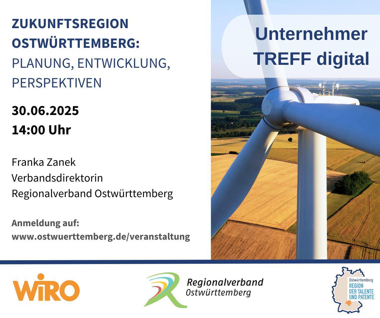 UnternehmerTreff digital "Zukunftsregion Ostwürttemberg: Planung, Entwicklung, Perspektiven"