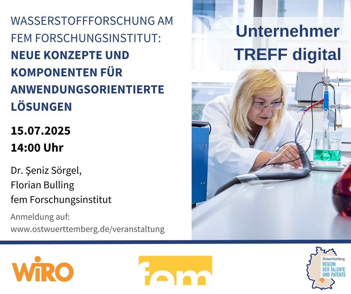 UnternehmerTREFF digital zum Thema Wasserstoff